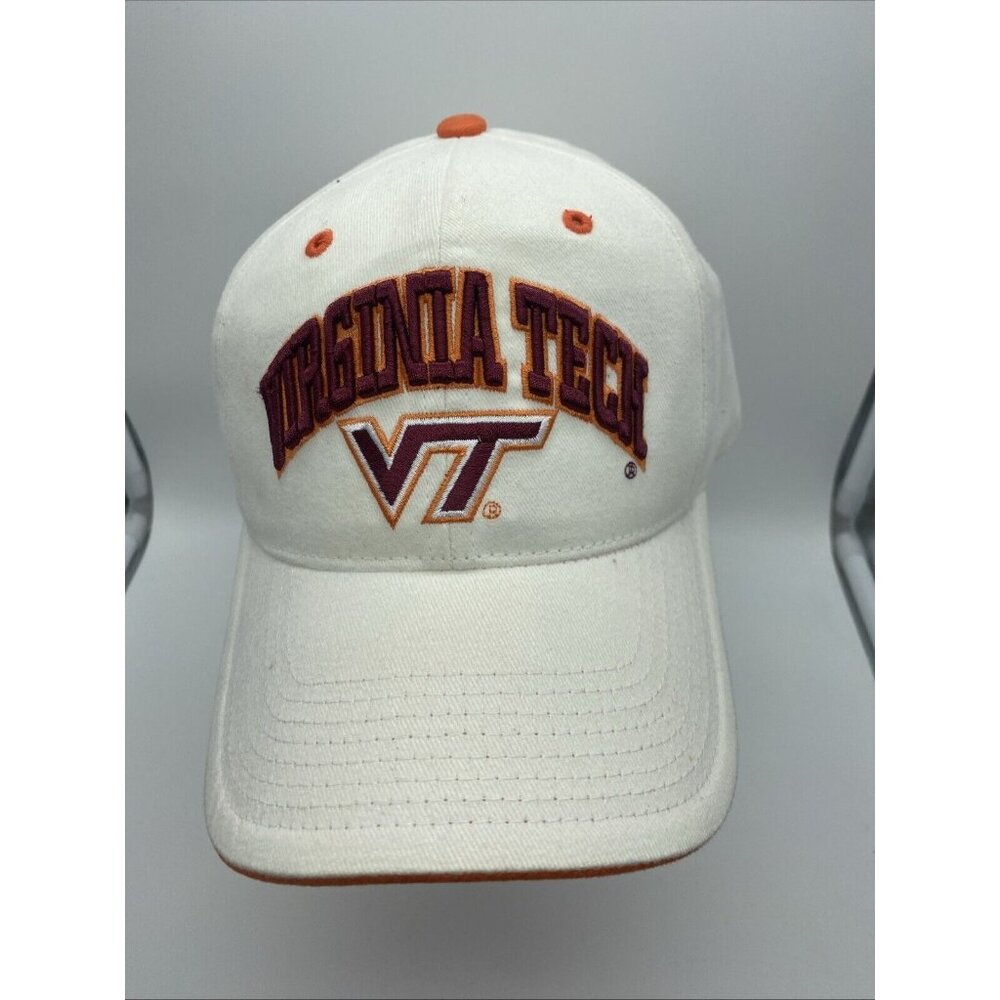Virginia Tech Hokies White Adjustable Baseball Cap Hat Hook & Loop NCAA Starter